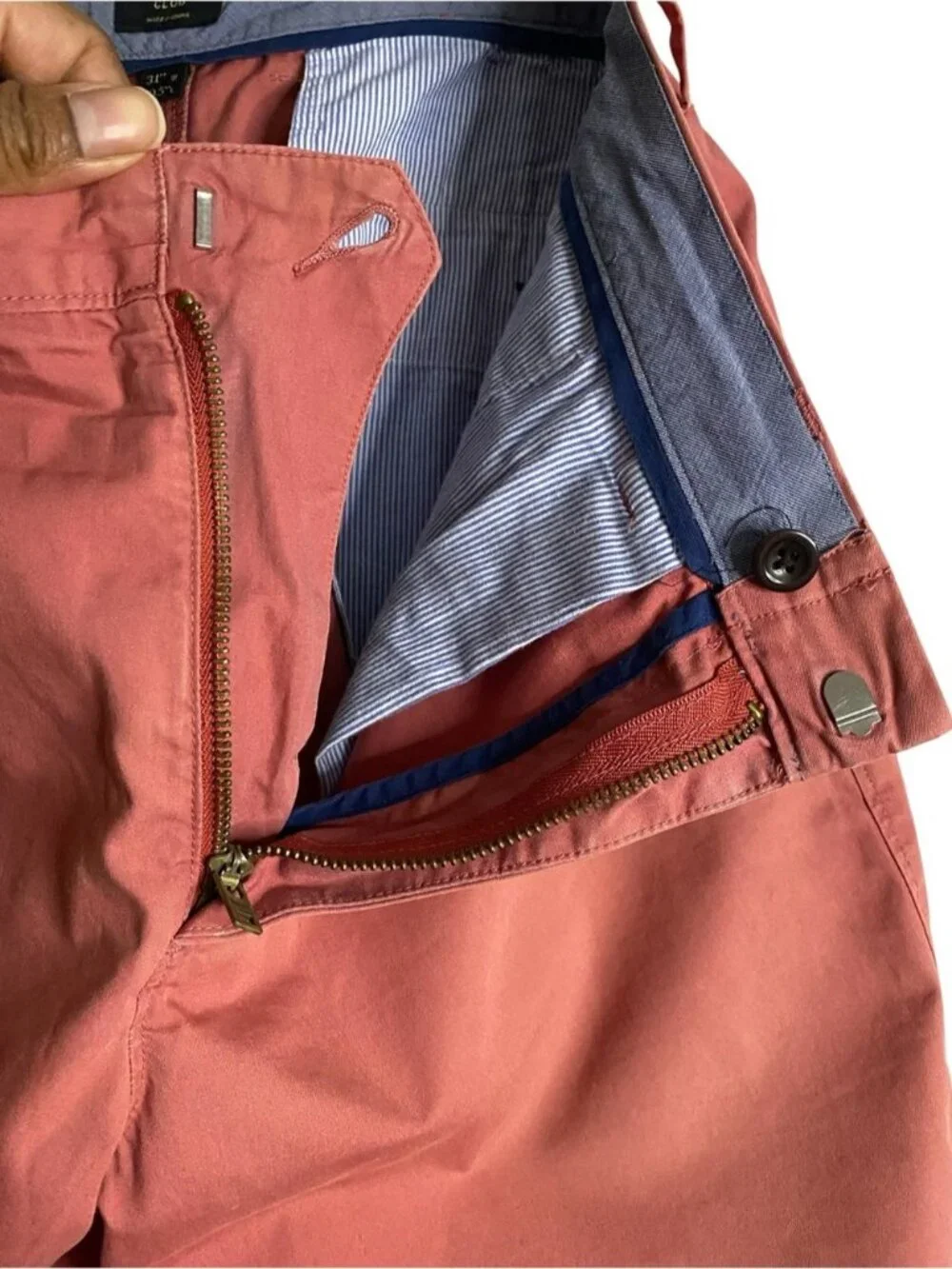 J. Crew Club Men's Coral Classic Casual Wear Flat Front Chino Shorts